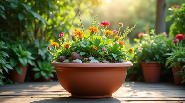 Struggling with how to fill a large planter efficiently?