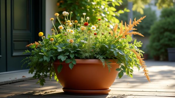 Struggling with how to fill a large planter efficiently?